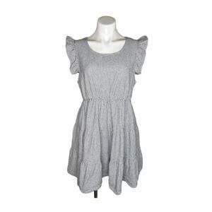 MAISON JULES Junior Flutter Sleeve Tiered Dress Size XL